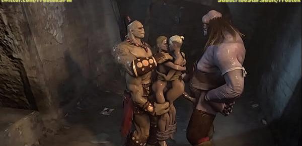  3D Monster Animation Goro and Cyclop fucking Sonya and Cassie Cage